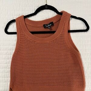 Lulus burnt orange crochet tank NWOT